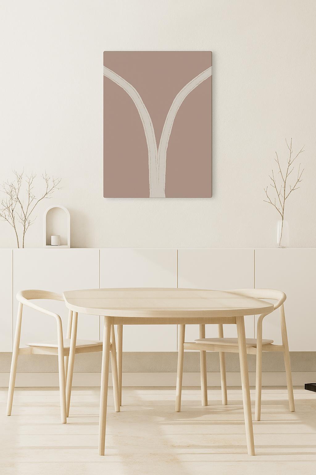 Le Chemin œuvre abstraite minimaliste pour intérieur épuré chic
