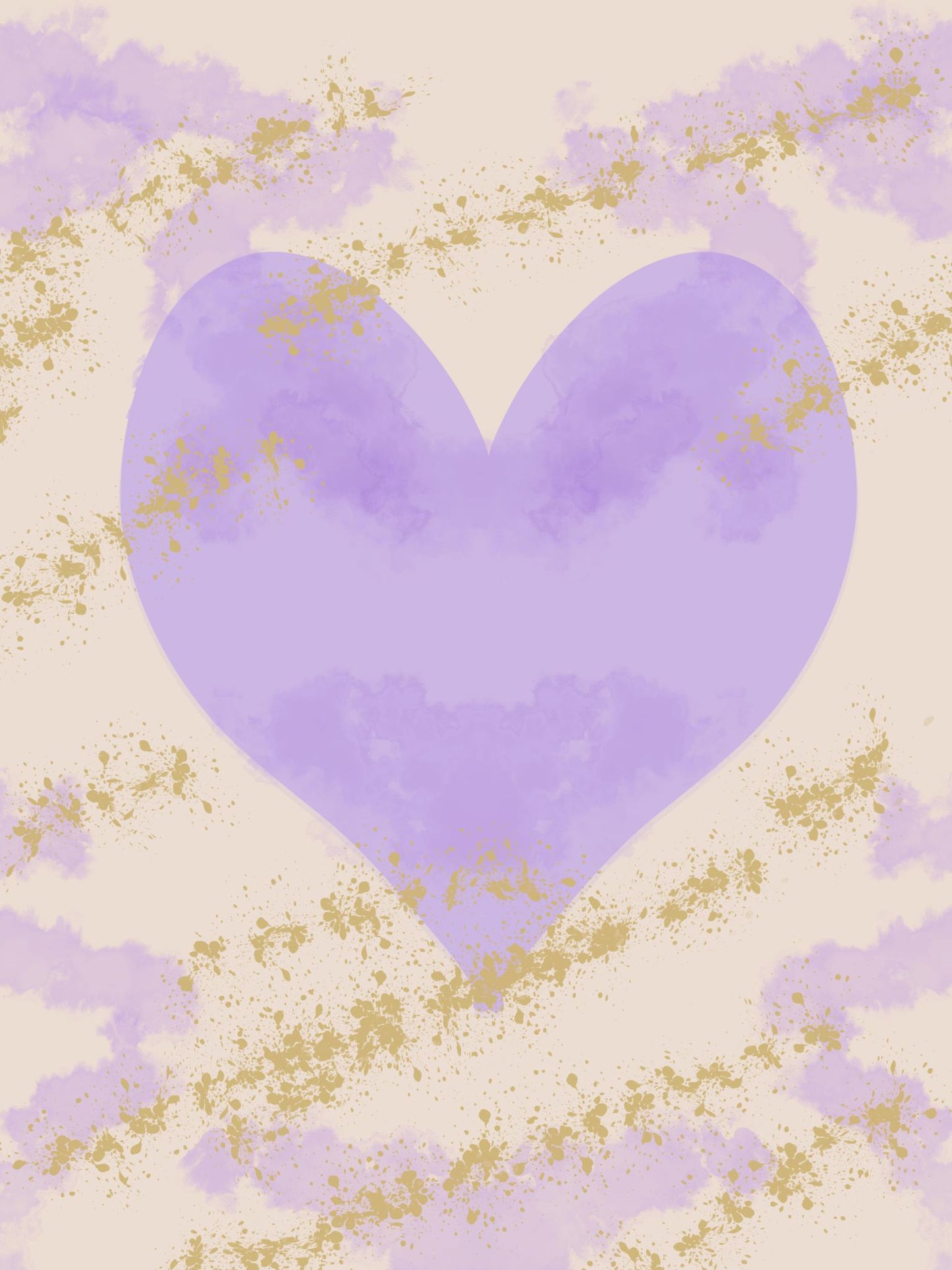 Toile Lavande Douce Alice – Cœur personnalisable avec prénom