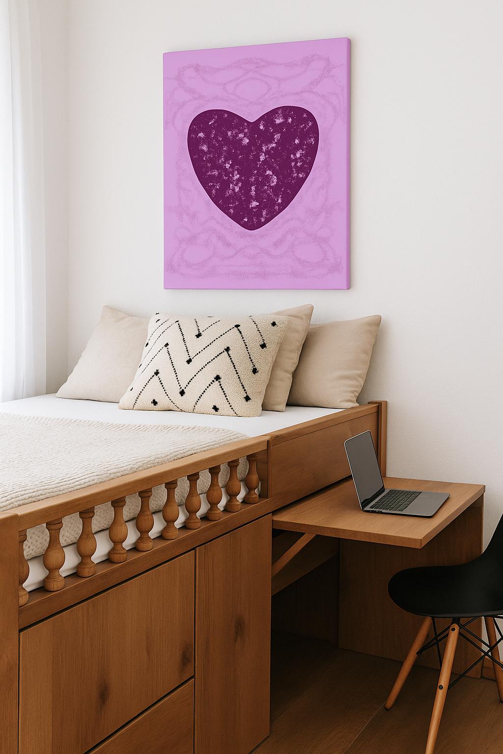 Toile murale Cœur Prune Fumée – Les tons 2026 qui subliment le bois et la pierre