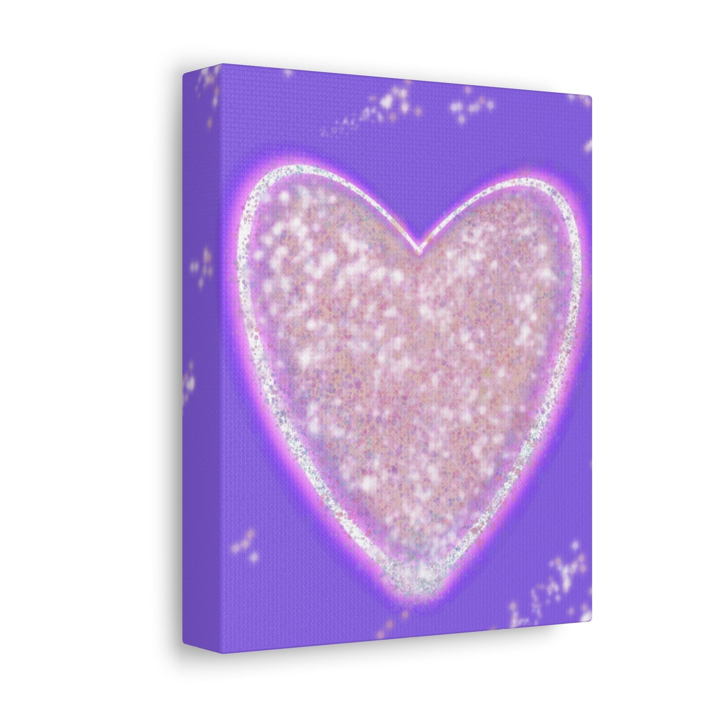 Petit Cœur Étoilé lavande Toile 20x25 cm | Décoration chambre enfant