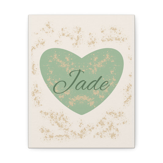 Personalisierbare Wandkunst Salbeigrünes Herz – Natürliche & Poetische Dekoration