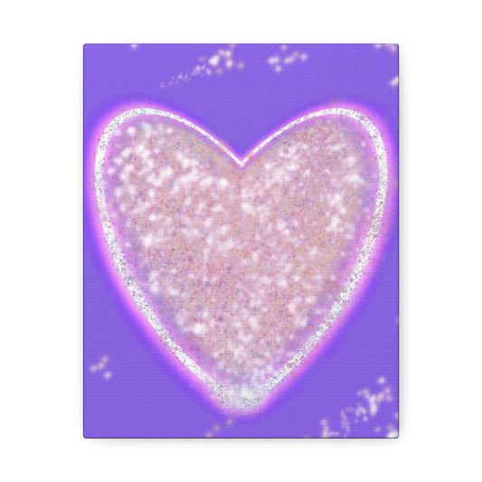 Petit Cœur Étoilé lavande Toile 20x25 cm | Décoration chambre enfant
