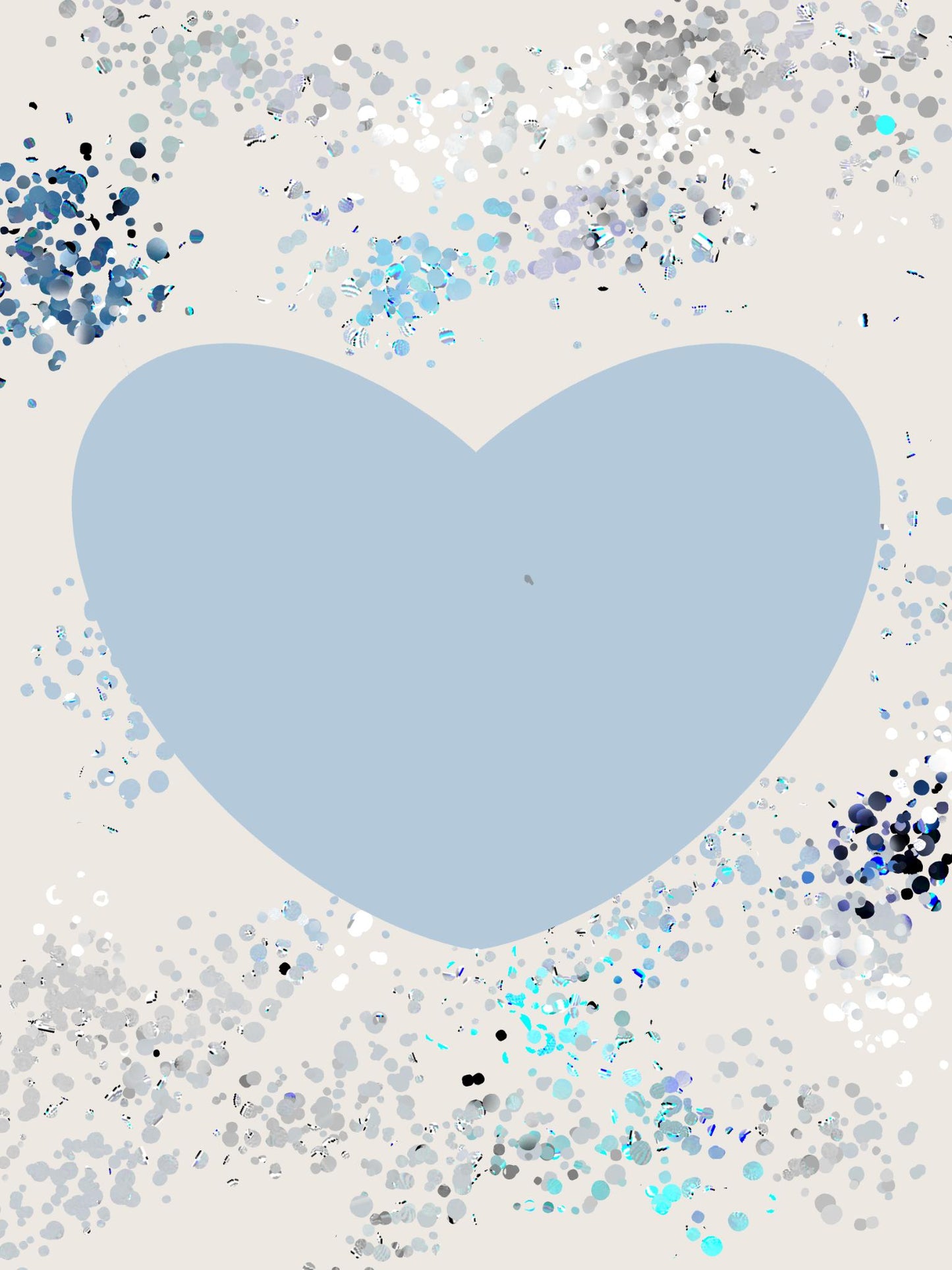 Toile Coeur Bleu Sérénité personnalisable avec le prénom de votre choix