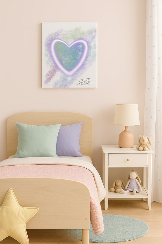 Petit Coeur Vert d'Eau 20 x 25cm - 27 x 35cm - 30 x 40cm