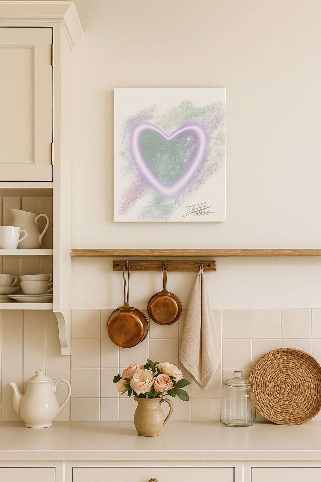 Petit Coeur Vert d'Eau (20 x 25cm)