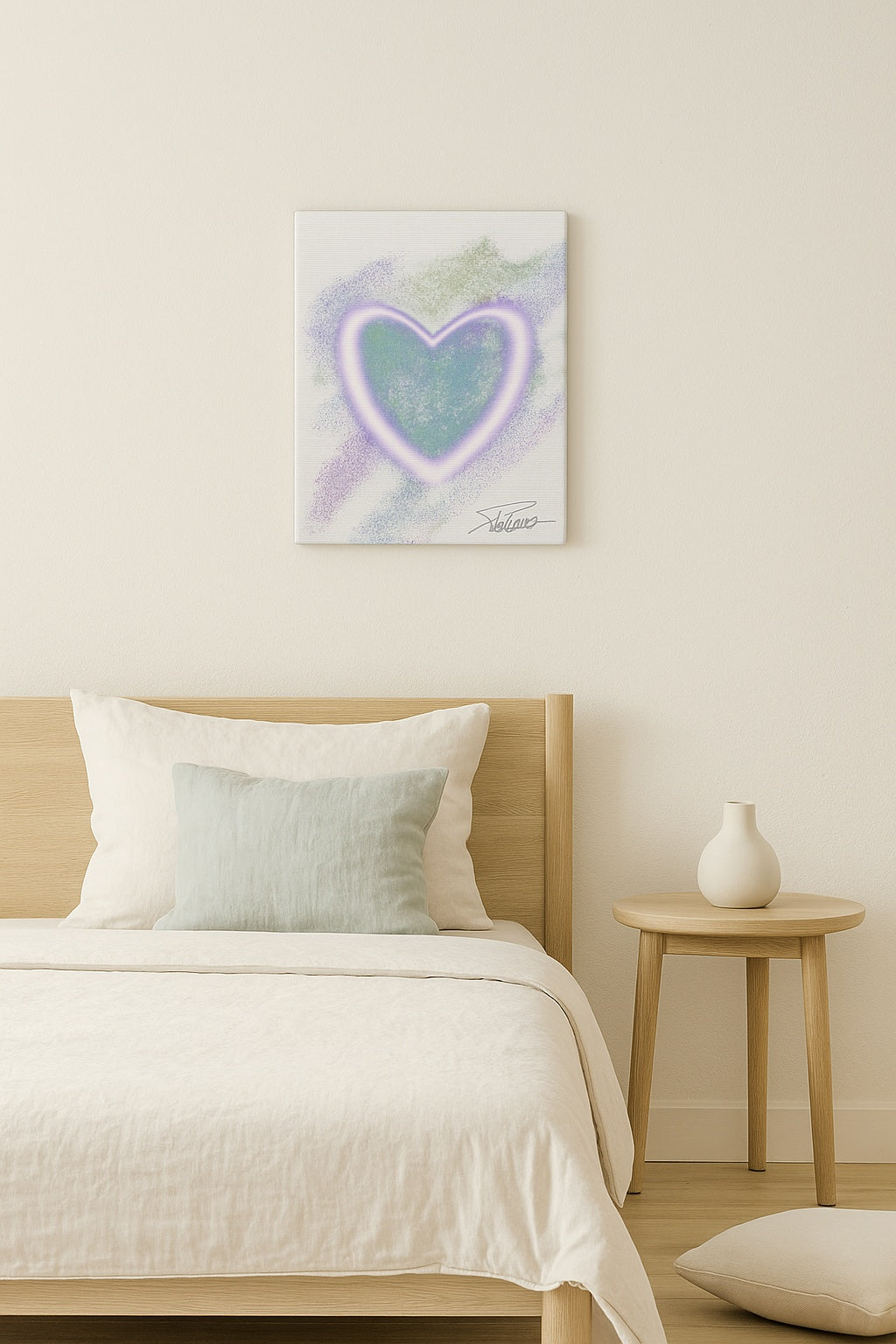 Petit Coeur Vert d'Eau (20 x 25cm)