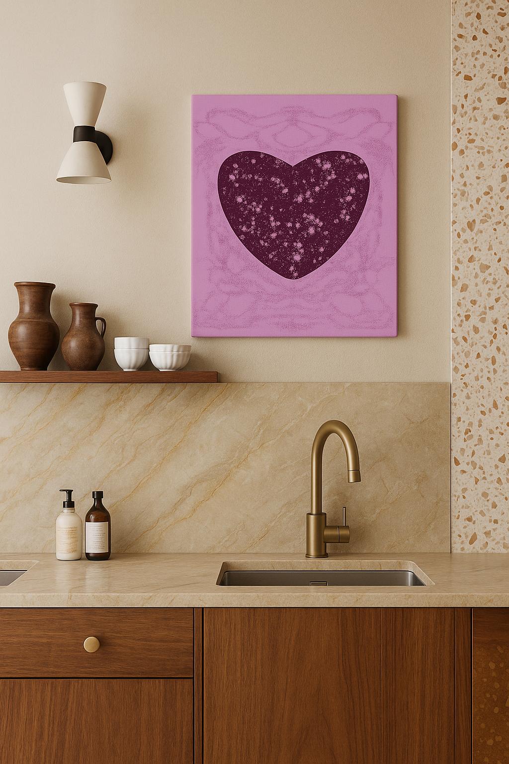 Toile murale Cœur Prune Fumée – Les tons 2026 qui subliment le bois et la pierre