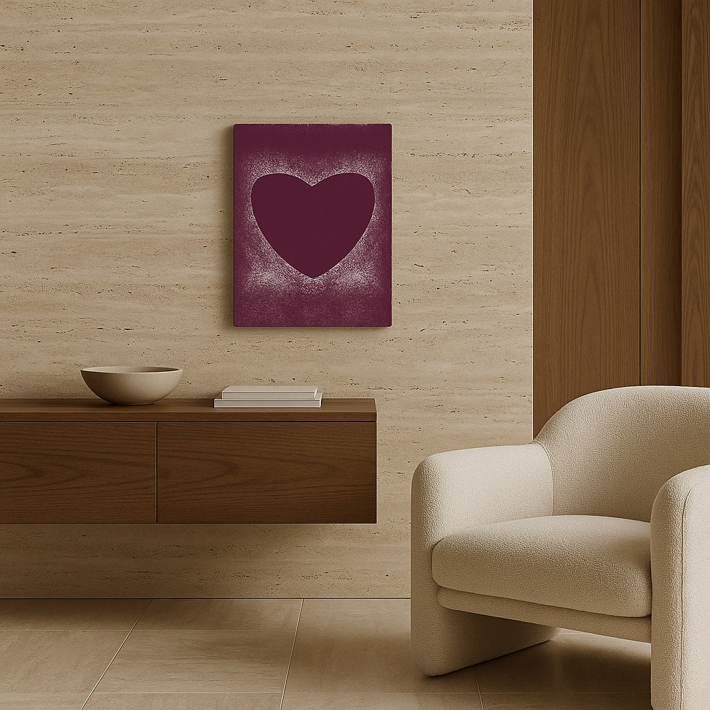 Toile cœur bordeaux personnalisable avec prénom – Décoration murale Palmo.gallery